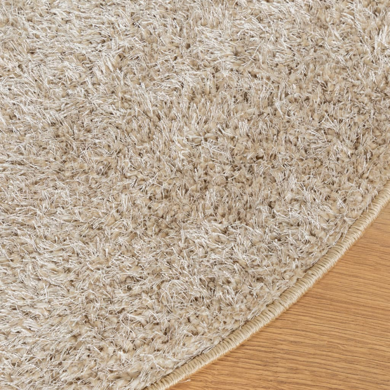 Teppich ISTAN Hochflor Glänzend Beige Ø 200 cm