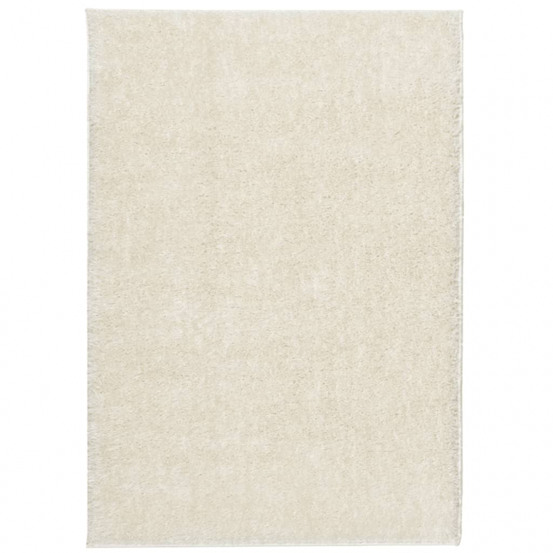 Teppich ISTAN Hochflor Glänzend Creme 140x200 cm