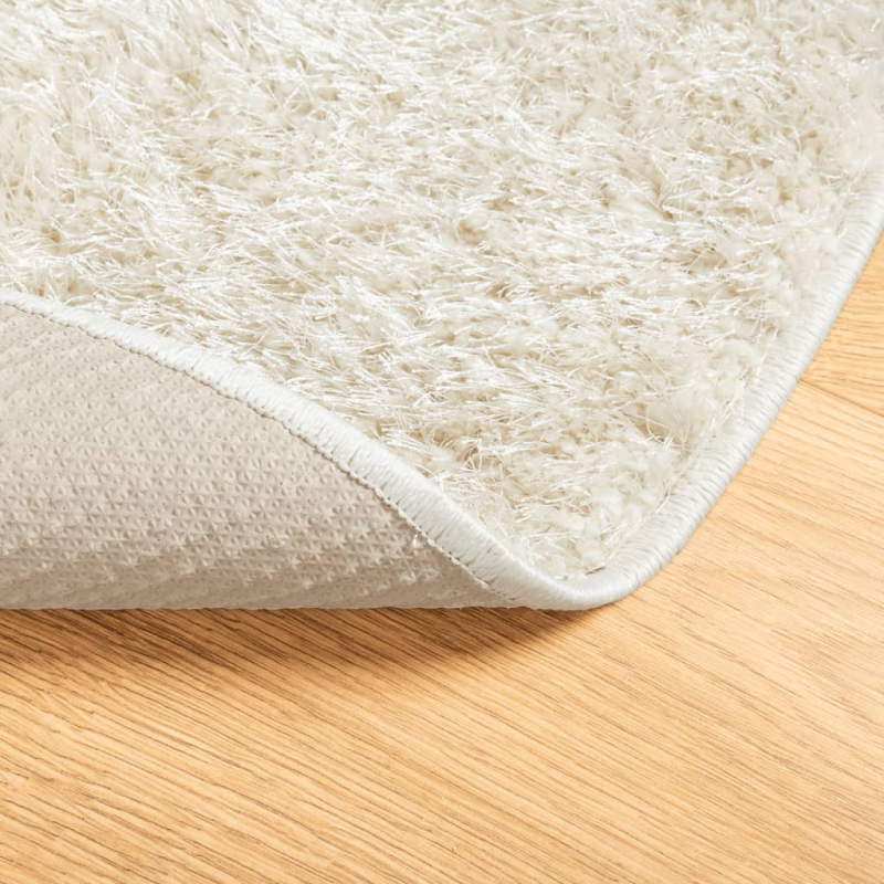 Teppich ISTAN Hochflor Glänzend Creme Ø 120 cm