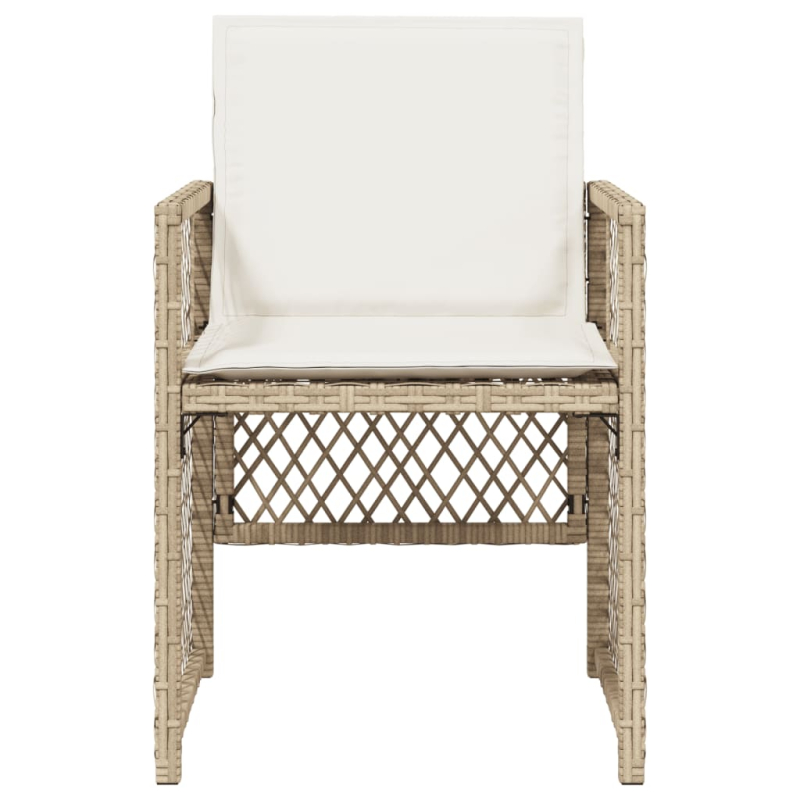 Gartenstühle mit Kissen 4 Stk. Beige Poly Rattan