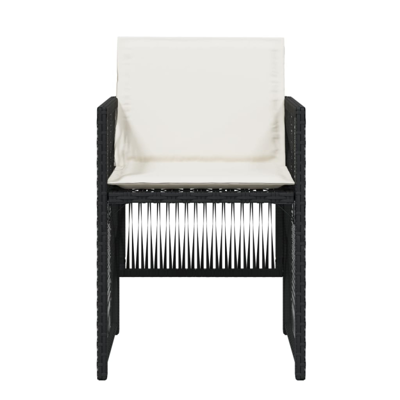 Gartenstühle mit Kissen 4 Stk. Schwarz Poly Rattan