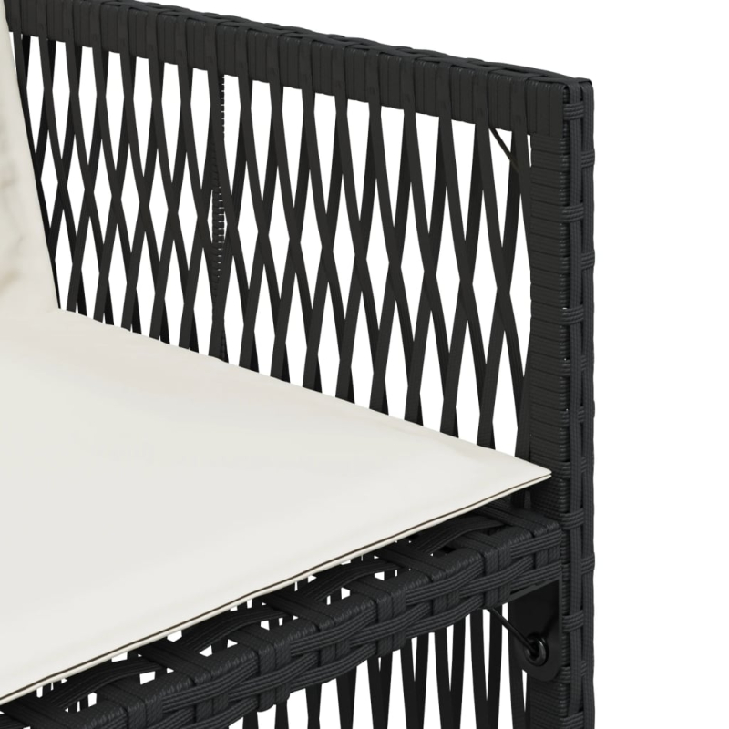 Gartenstühle mit Kissen 4 Stk. Schwarz Poly Rattan