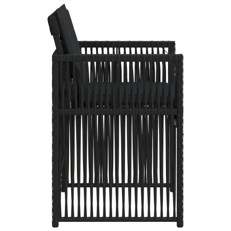 Gartenstühle mit Kissen 4 Stk. Schwarz Poly Rattan