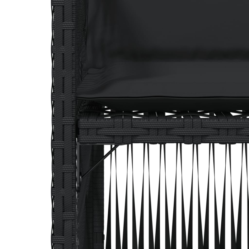 Gartenstühle mit Kissen 4 Stk. Schwarz Poly Rattan