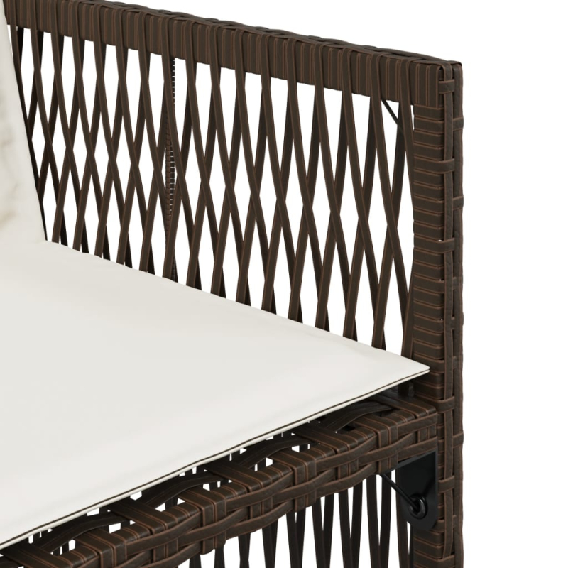 Gartenstühle mit Kissen 4 Stk. Braun Poly Rattan
