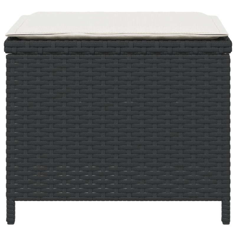 Gartenhocker mit Kissen 4 Stk. Schwarz 41x41x36 cm Poly Rattan