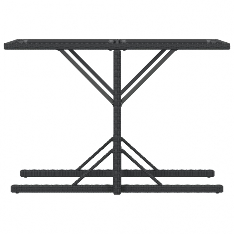 3-tlg. Bistro-Set mit Kissen Schwarz Poly Rattan