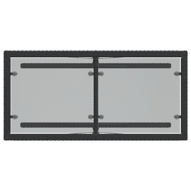 3-tlg. Bistro-Set mit Kissen Schwarz Poly Rattan