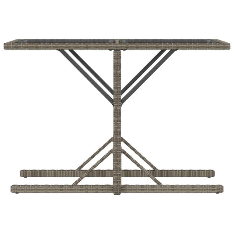 3-tlg. Bistro-Set mit Kissen Grau Poly Rattan