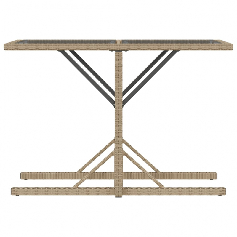 3-tlg. Bistro-Set mit Kissen Beige Poly Rattan