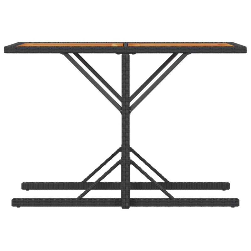 3-tlg. Bistro-Set mit Kissen Schwarz Poly Rattan