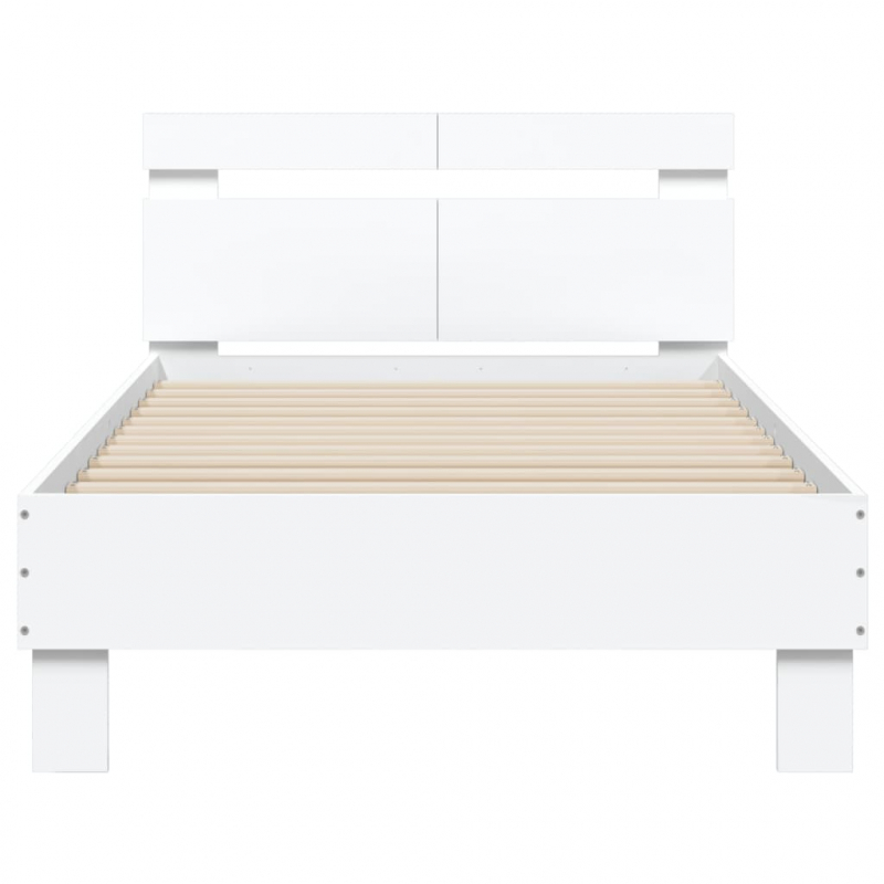 Bettgestell mit Kopfteil Weiß 100x200 cm Holzwerkstoff