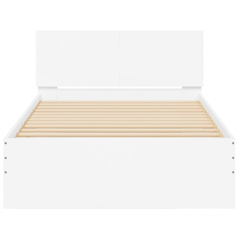 Bettgestell mit Kopfteil Weiß 100x200 cm Holzwerkstoff