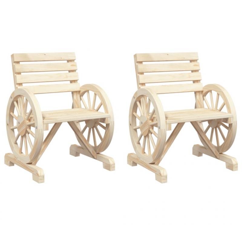 Gartenstühle 2 Stk. 58x58x78,5 cm Massivholz Tanne