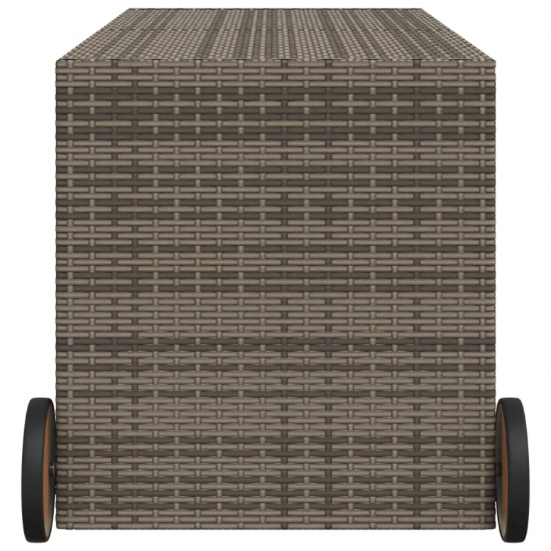 Gartentruhe mit Rollen Grau 283L Poly Rattan