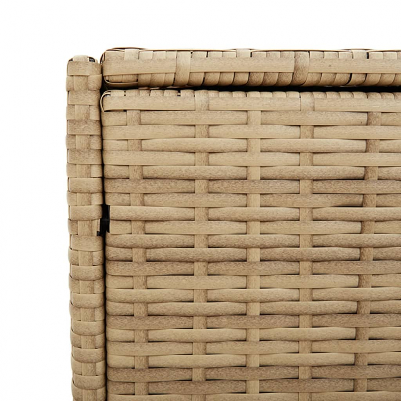 Gartentruhe mit Rollen Beige 283L Poly Rattan
