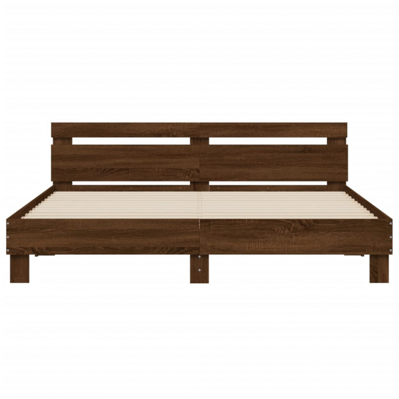 Bettgestell mit Kopfteil Braun Eichen-Optik 200x200 cm