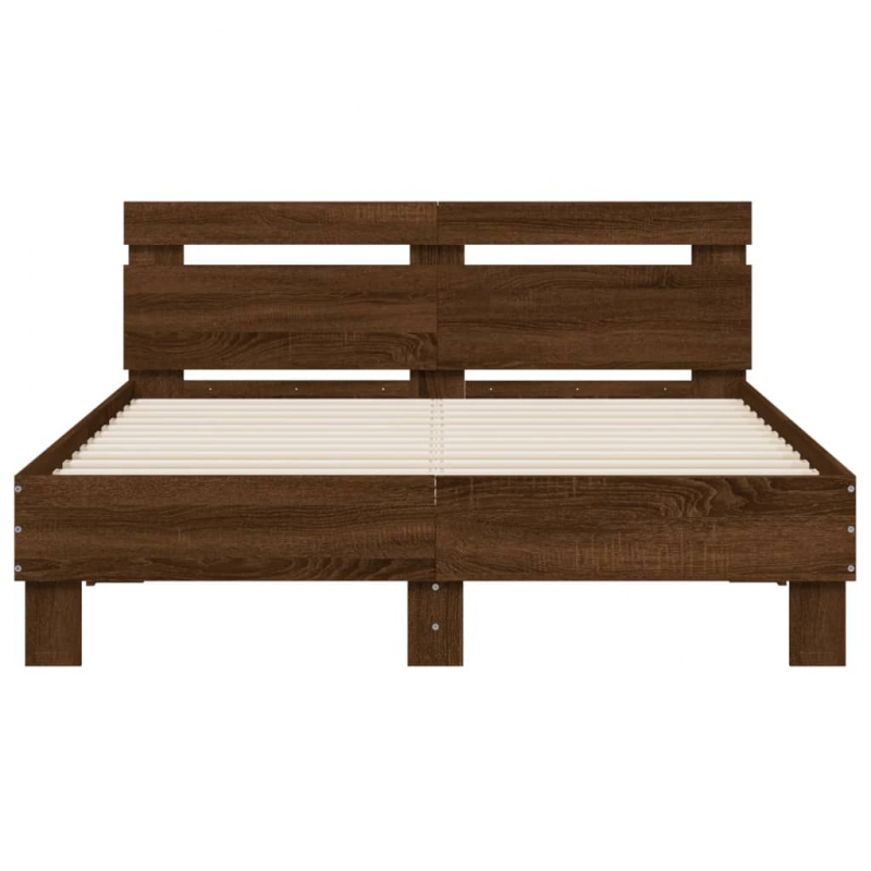 Bettgestell mit Kopfteil Braun Eichen-Optik 120x190 cm
