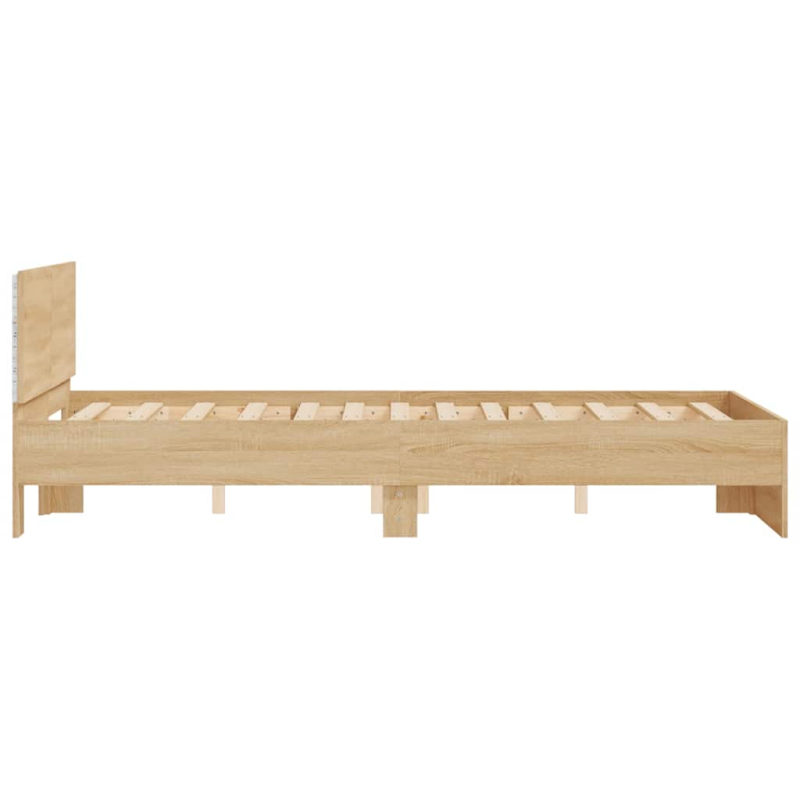 Bettgestell mit Kopfteil LED-Beleuchtung Sonoma-Eiche 120x190cm