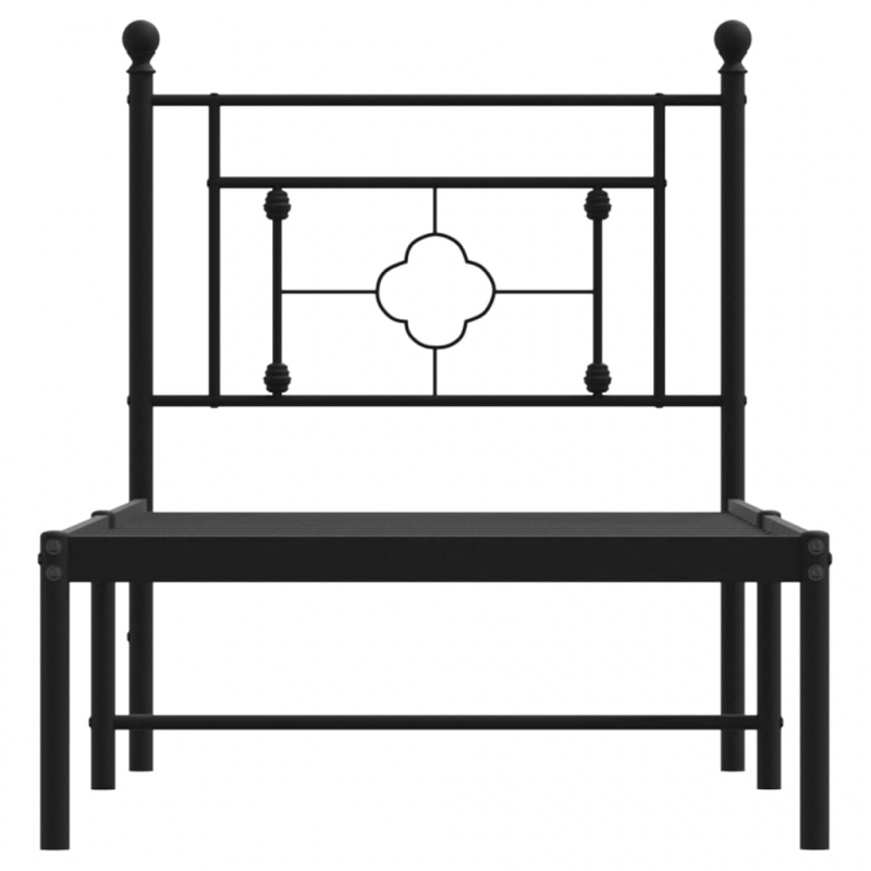 Bettgestell mit Kopfteil Metall Schwarz 80x200 cm