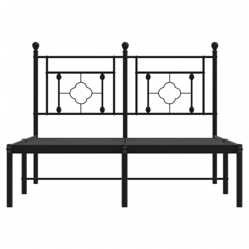 Bettgestell mit Kopfteil Metall Schwarz 120x190 cm