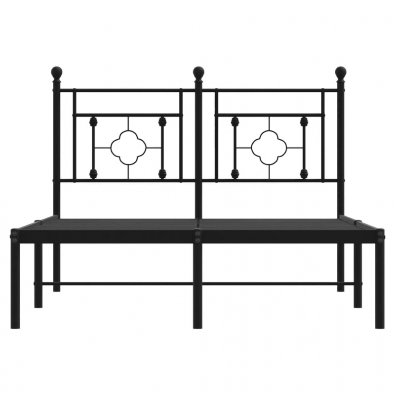 Bettgestell mit Kopfteil Metall Schwarz 120x200 cm