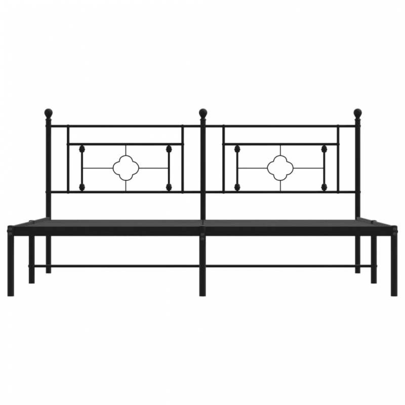 Bettgestell mit Kopfteil Metall Schwarz 180x200 cm