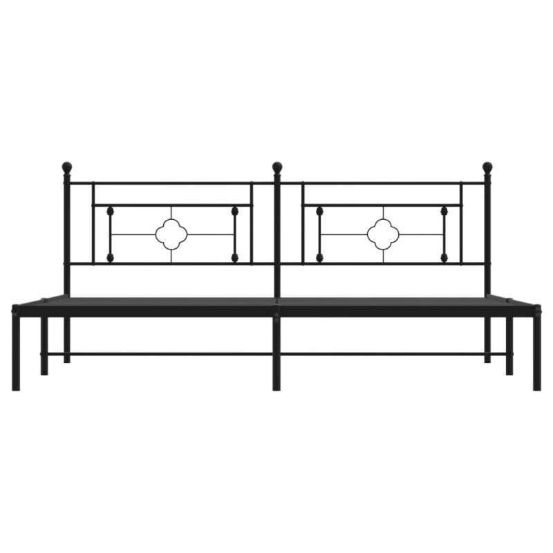 Bettgestell mit Kopfteil Metall Schwarz 200x200 cm