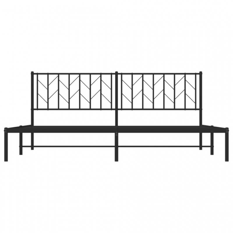 Bettgestell mit Kopfteil Metall Schwarz 193x203 cm