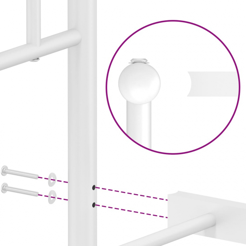 Bettgestell mit Kopfteil Metall Weiß 90x190 cm