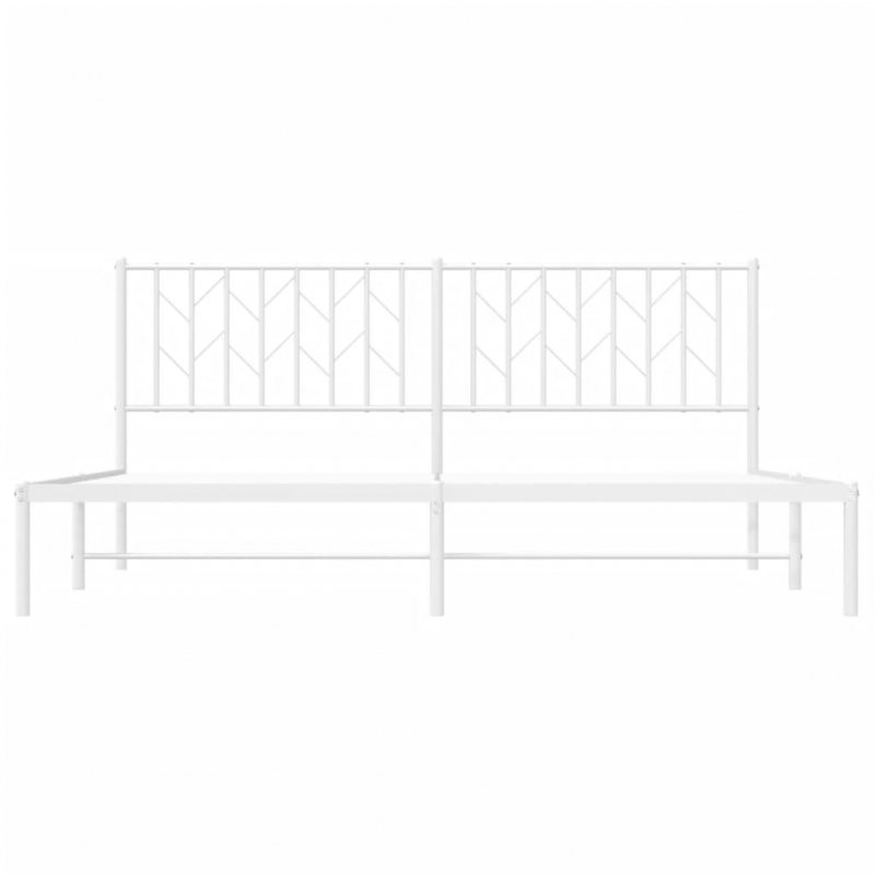 Bettgestell mit Kopfteil Metall Weiß 183x213 cm