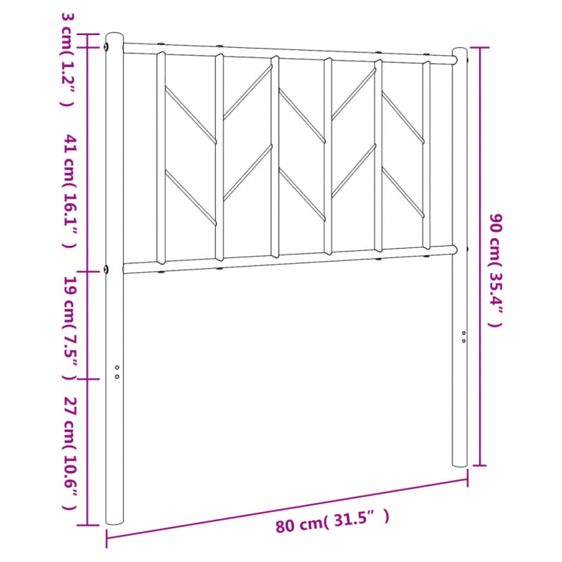 Kopfteil Metall Weiß 75 cm