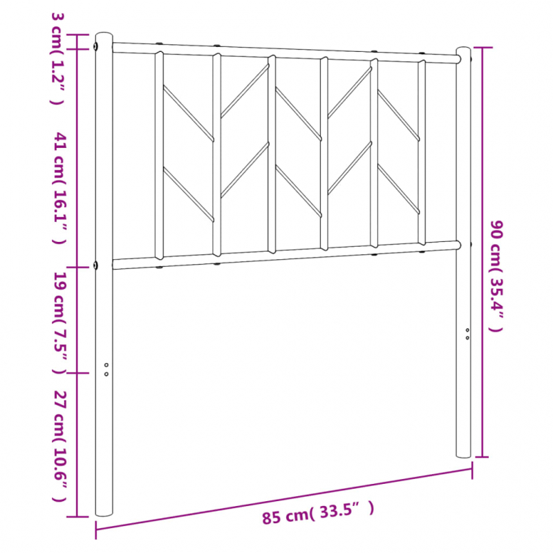 Kopfteil Metall Weiß 80 cm