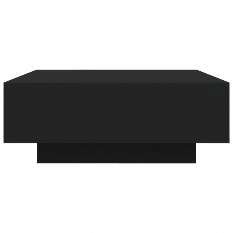 Couchtisch mit LED-Leuchten Schwarz 80x80x31 cm