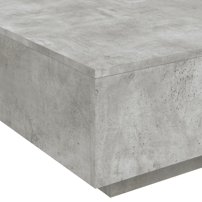 Couchtisch mit LED-Leuchten Betongrau 80x80x31 cm