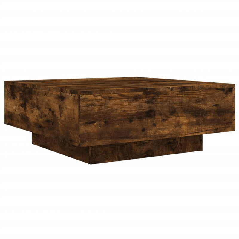 Couchtisch mit LED-Leuchten Räuchereiche 80x80x31 cm