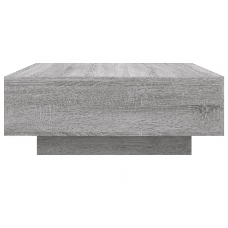 Couchtisch mit LED-Leuchten Grau Sonoma 80x80x31 cm