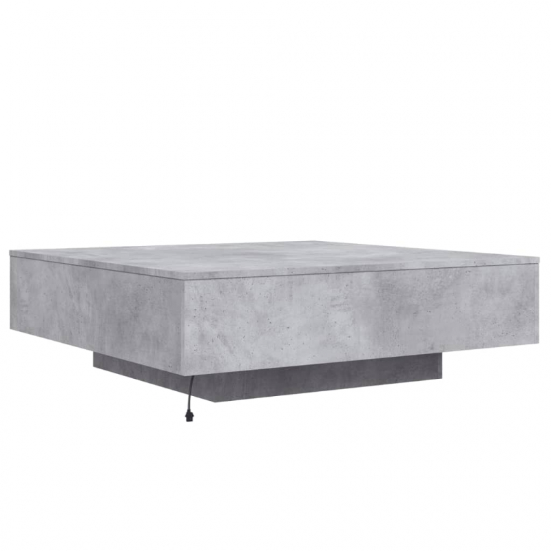 Couchtisch mit LED-Leuchten Betongrau 100x100x31 cm