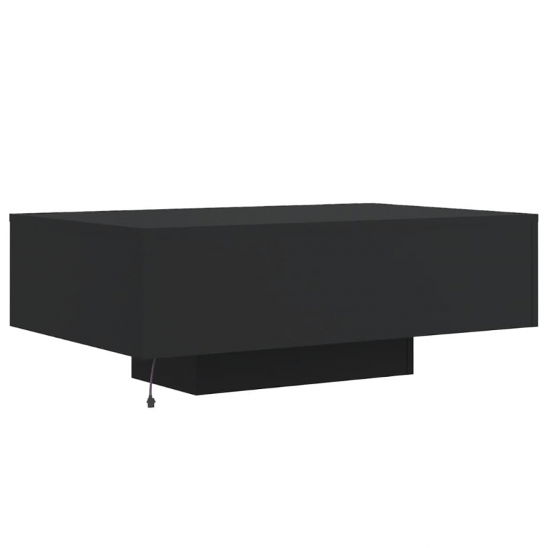 Couchtisch mit LED-Leuchten Schwarz 85x55x31 cm