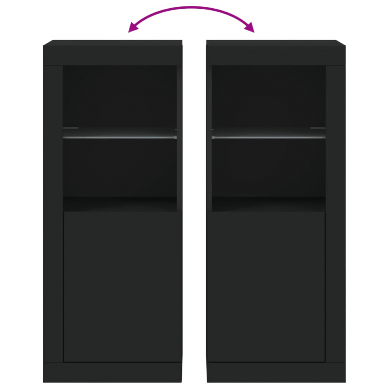 Sideboard mit LED-Leuchten Schwarz 41x37x100 cm