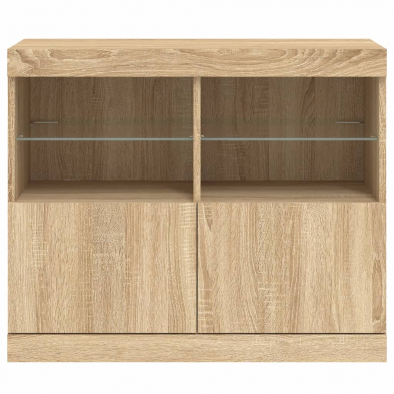 Sideboard mit LED-Leuchten Sonoma-Eiche 81x37x67 cm