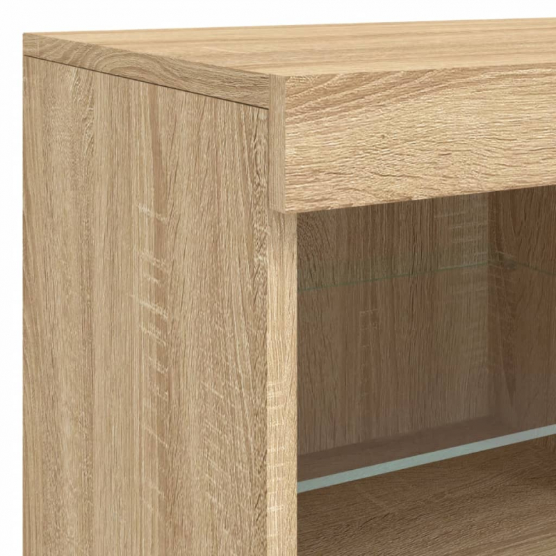 Sideboard mit LED-Leuchten Sonoma-Eiche 81x37x67 cm
