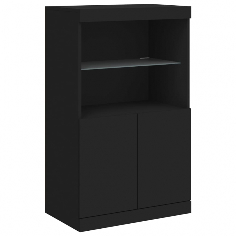 Sideboard mit LED-Leuchten Schwarz 60,5x37x100 cm