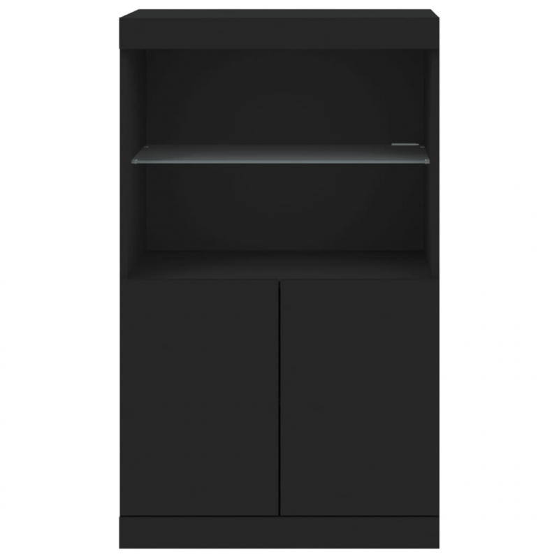 Sideboard mit LED-Leuchten Schwarz 60,5x37x100 cm