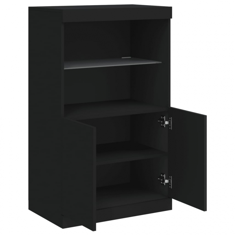 Sideboard mit LED-Leuchten Schwarz 60,5x37x100 cm