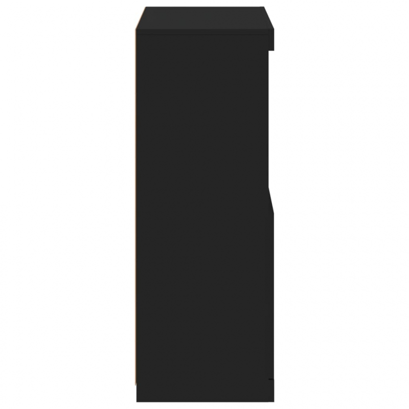 Sideboard mit LED-Leuchten Schwarz 60,5x37x100 cm