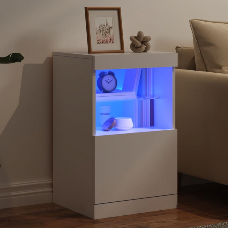 Sideboard mit LED-Leuchten Weiß 41x37x67 cm