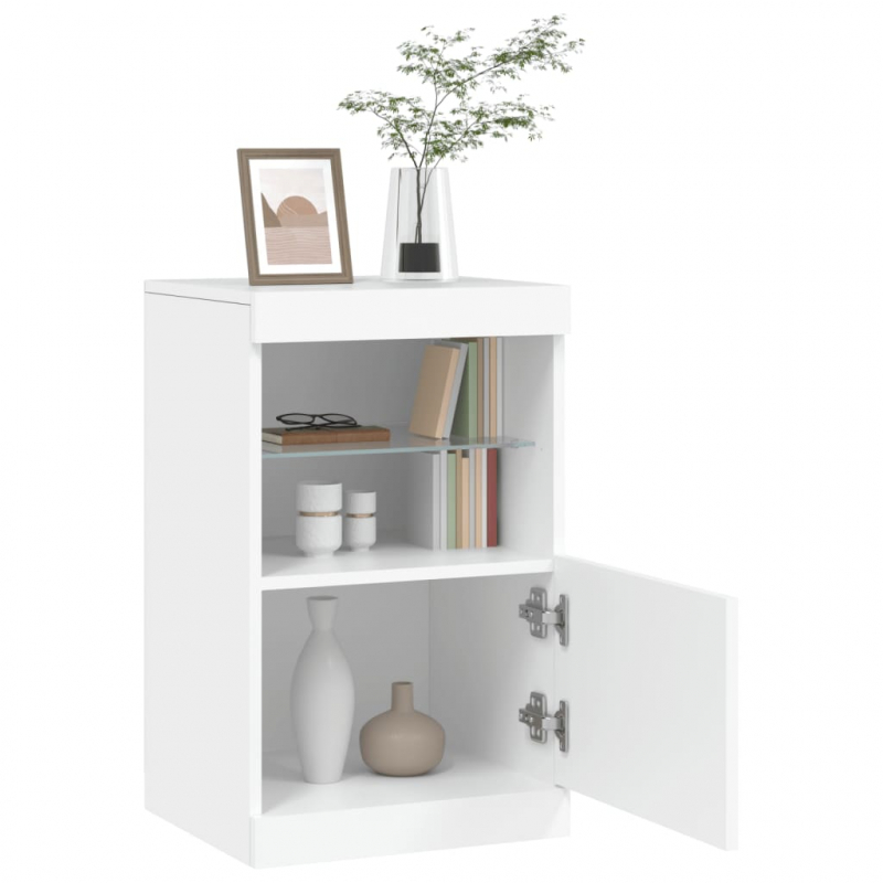 Sideboard mit LED-Leuchten Weiß 41x37x67 cm