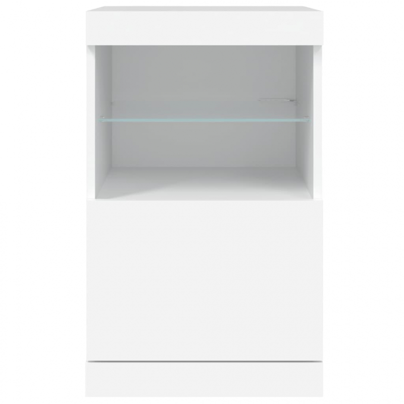 Sideboard mit LED-Leuchten Weiß 41x37x67 cm