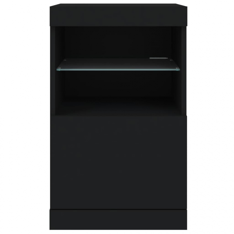Sideboard mit LED-Leuchten Schwarz 41x37x67 cm